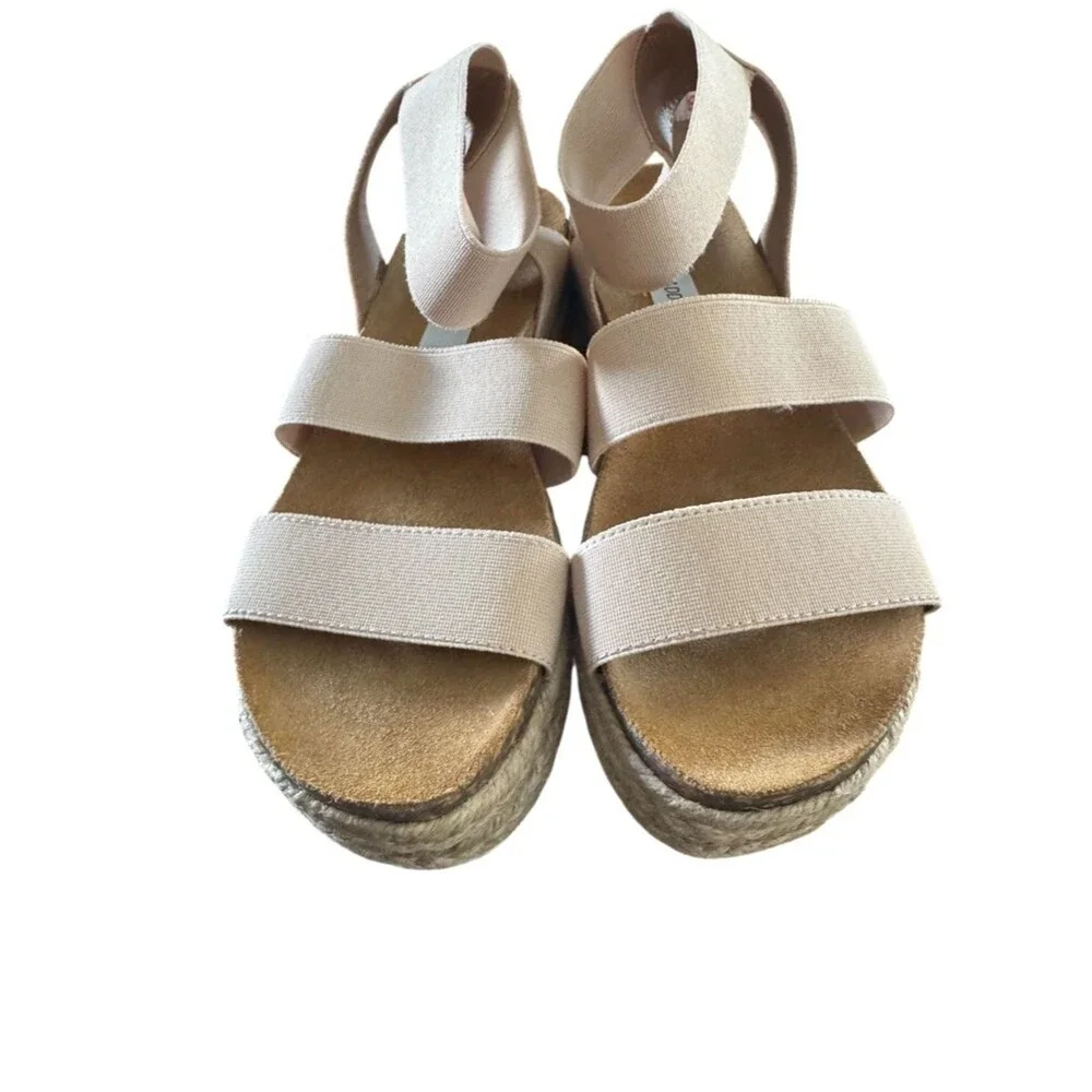 Steve Madden Women's Kimmie Blush Nude Espadrille Platform Sandals Size 7 NWOB